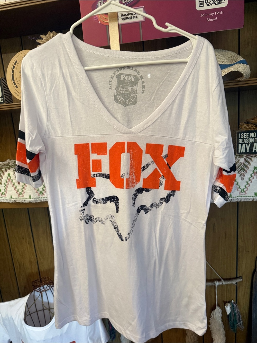 Fox Racing Tee Orange & White